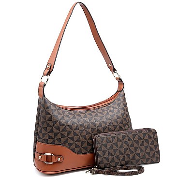Single Strap Monogram Retro Hobo Wallet SET