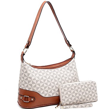 Single Strap Monogram Retro Hobo Wallet SET