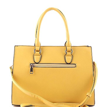 2-Way Structured Lizard Pattern Satchel Wallet SET