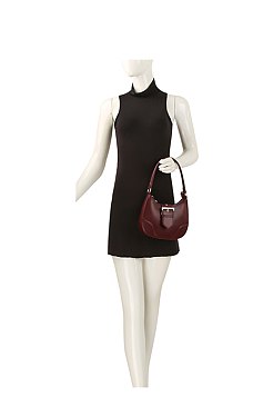 Fashion Buckle Flap Shoulder Bag Hobo