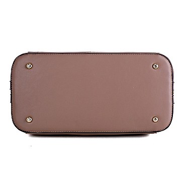 2-Way Crocodile Color Block Patchwork Boston Satchel