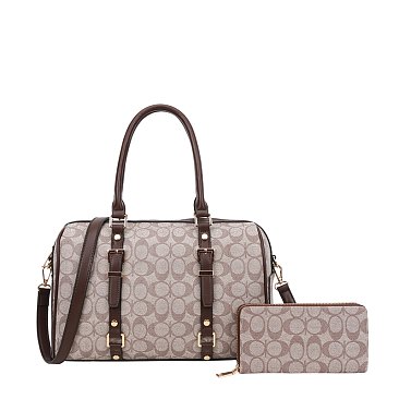 wholesale Boston Bag with Wallet Set black