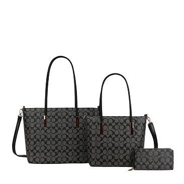 3-in-1 Oval Flower Printed Shopper Set wholesale