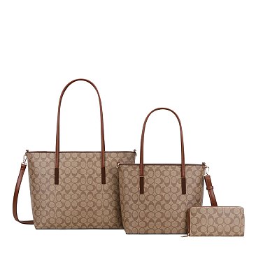 usa 3-in-1 Oval Flower Printed Shopper Set wholesaler