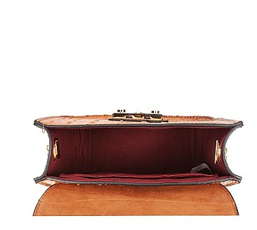 Crocodile Push-lock Shoulder Bag - Cross Body