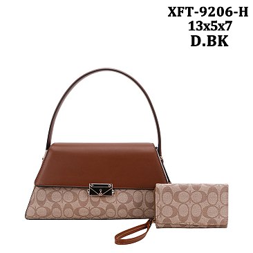 brwon satchel oval print