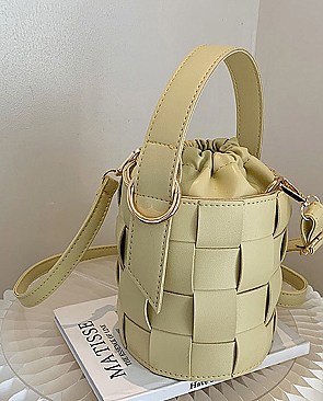 DRAWSTRING HANDMADE WOVEN BUCKET BAG