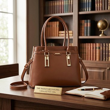 wholesale Triple Compartment Metal Accent Boutique Satchel