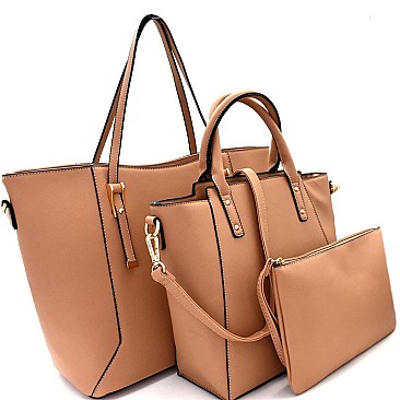 Hardware Accent Classy 3 in 1 Tote SET MH-87747