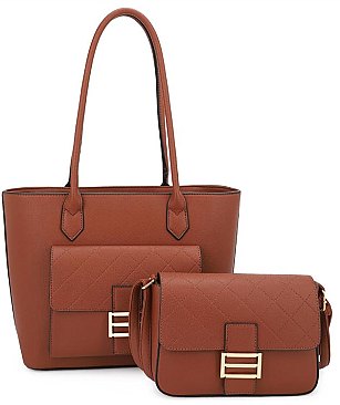 2 IN1 SMOOTH DESIGN TOTE BAG WITH CROSSBODY BAG