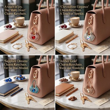 Jem Stone Handbag Shape Charm Keychain