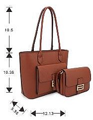 2 IN1 SMOOTH DESIGN TOTE BAG WITH CROSSBODY BAG