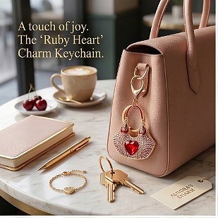 Jem Stone Handbag Shape Charm Keychain