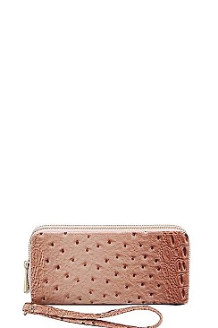 CROCO PATTERN DOUBLE SIDE WALLET WITH HAND STRAP
