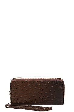 CROCO PATTERN DOUBLE SIDE WALLET WITH HAND STRAP