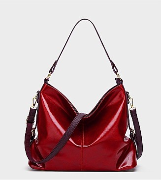 SOFT GLOSSY FASHION HOBO BAG
