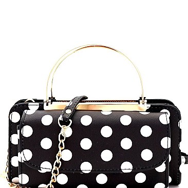 Stylish Metal Handle Smartphone-Friendly Cross Body Wallet MH-WT300F1