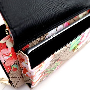 Stylish Monogram Metal Handle Smartphone-Friendly Cross Body Wallet MH-WTSV300F