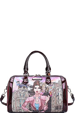 WELCOME TO SPAIN PRINT BOSTON BAG BYNicole Lee