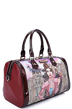 WELCOME TO SPAIN PRINT BOSTON BAG BYNicole Lee