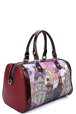 WELCOME TO SPAIN PRINT BOSTON BAG BYNicole Lee