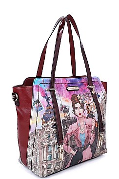 Nicole Lee WELCOME TO SPAIN PRINT SATCHEL BAG