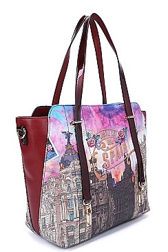 Nicole Lee WELCOME TO SPAIN PRINT SATCHEL BAG