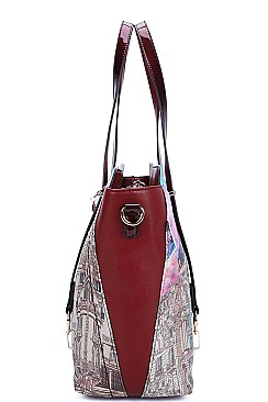 Nicole Lee WELCOME TO SPAIN PRINT SATCHEL BAG