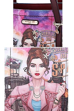 Nicole Lee WELCOME TO SPAIN PRINT SATCHEL BAG