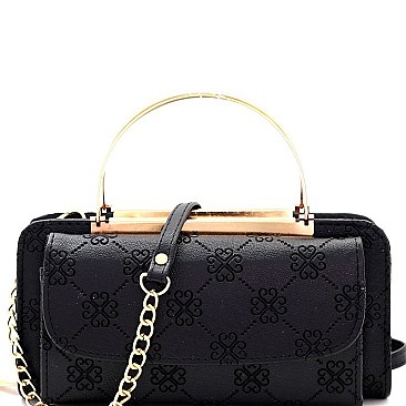Stylish Monogram Metal Handle Smartphone-Friendly Cross Body Wallet MH-WTSV300F