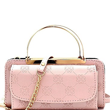 Stylish Monogram Metal Handle Smartphone-Friendly Cross Body Wallet MH-WTSV300F