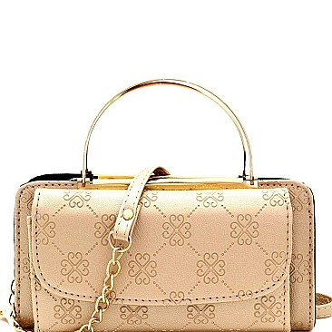 Stylish Monogram Metal Handle Smartphone-Friendly Cross Body Wallet MH-WTSV300F