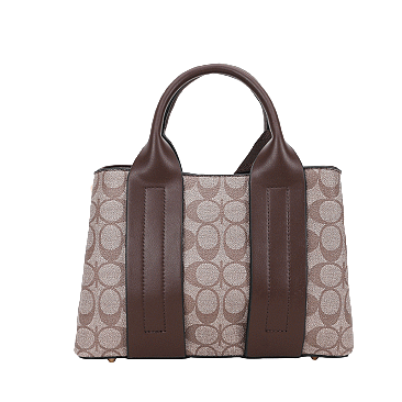 2-IN-1 Oval Print Multi-Compartment Tote / Satchel W Wallet Set