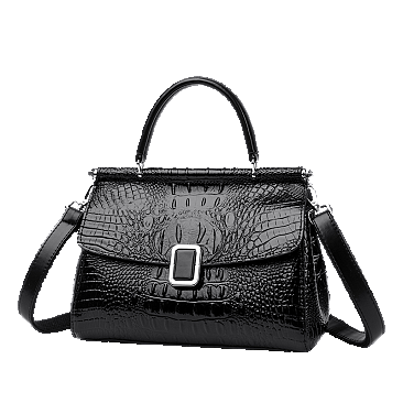 Quality Crocodile Medium Size Buckled Satchel