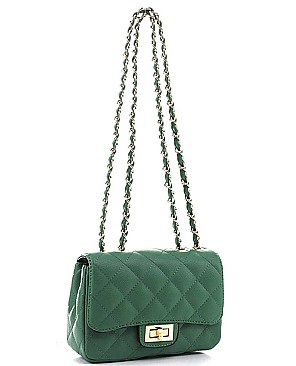 QUILTED SMOOTH STITCH CROSSBODY BAG