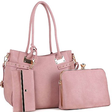 3 IN 1 Jewel-Top Cross Body Tote Set