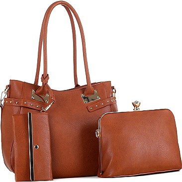 3 IN 1 Jewel-Top Cross Body Tote Set