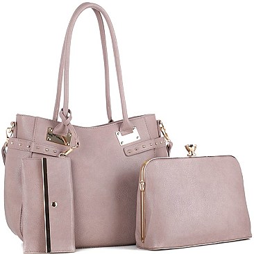 3 IN 1 Jewel-Top Cross Body Tote Set