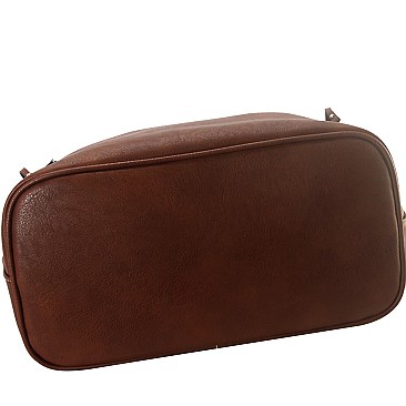 2 in 1 Two-Tone Classic Shopper Tote Wristlet Value SET