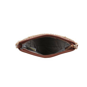 2-IN-1 Oval Pattern Shoulder Tote Bag w Wallet Set