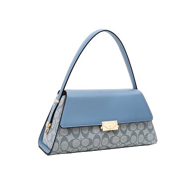 2- in-1 Oval Push Lock Monogram Satchel Set