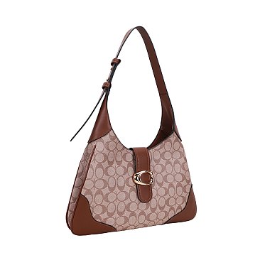 2-in-1 Oval Design Shoulder Bag Wallet Set