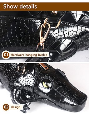 Crocodile Shaped Novelty Satchel - Shoulder Bag