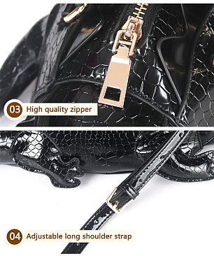 Crocodile Shaped Novelty Satchel - Shoulder Bag
