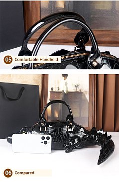 Crocodile Shaped Novelty Satchel - Shoulder Bag