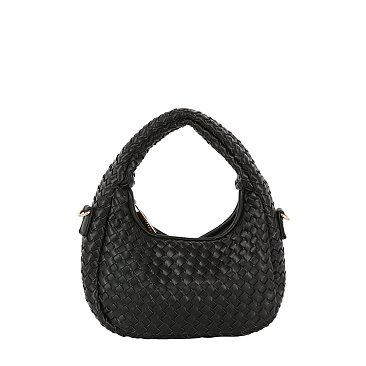 Woven Mini Hobo Shoulder Bag