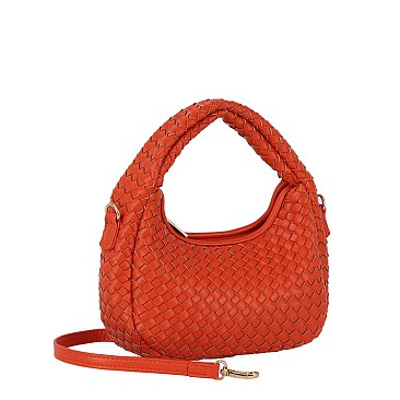 Woven Mini Hobo Shoulder Bag