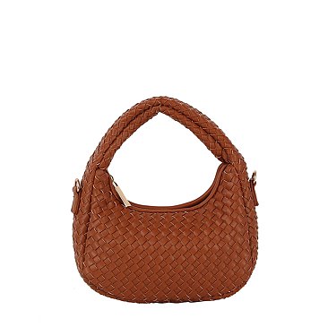 Woven Mini Hobo Shoulder Bag