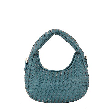 Woven Mini Hobo Shoulder Bag
