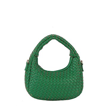 Woven Mini Hobo Shoulder Bag